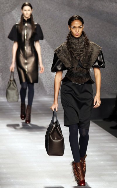 MILAN, ITALY - FEBRUARY 23: A model walks the runway at the Fendi Autumn Winter 2012 fashion show during Milan Fashion Week on February 23, 2012 in Milan, Italy. (Photo by Chris Moore/Catwalking/Getty Images)